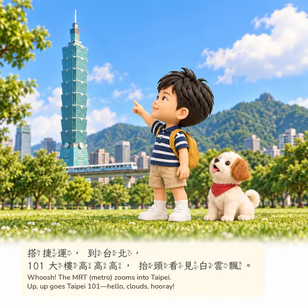 台灣環島：B 公仔・男孩版・內頁 P03（B 公仔立體版）