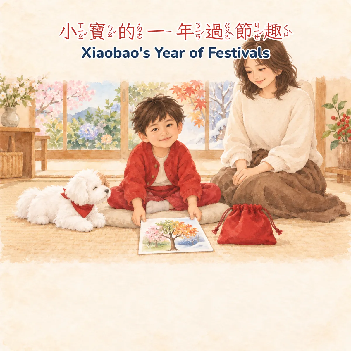 台灣過節趣・A 水彩畫冊版・男孩版・封面