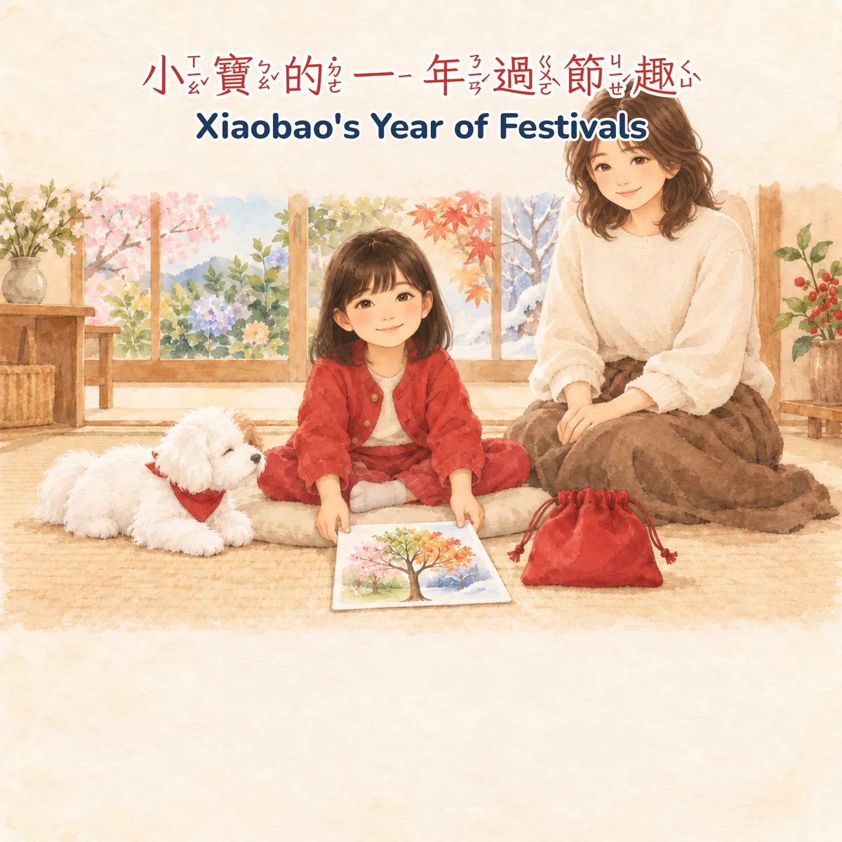 台灣過節趣・A 水彩畫冊版・女孩版・封面