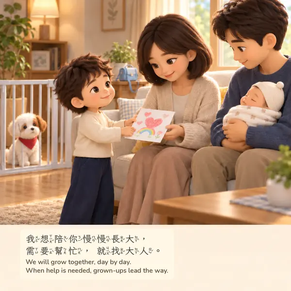 當哥哥姊姊：B 公仔・男孩版・內頁 P24（B 公仔立體版）