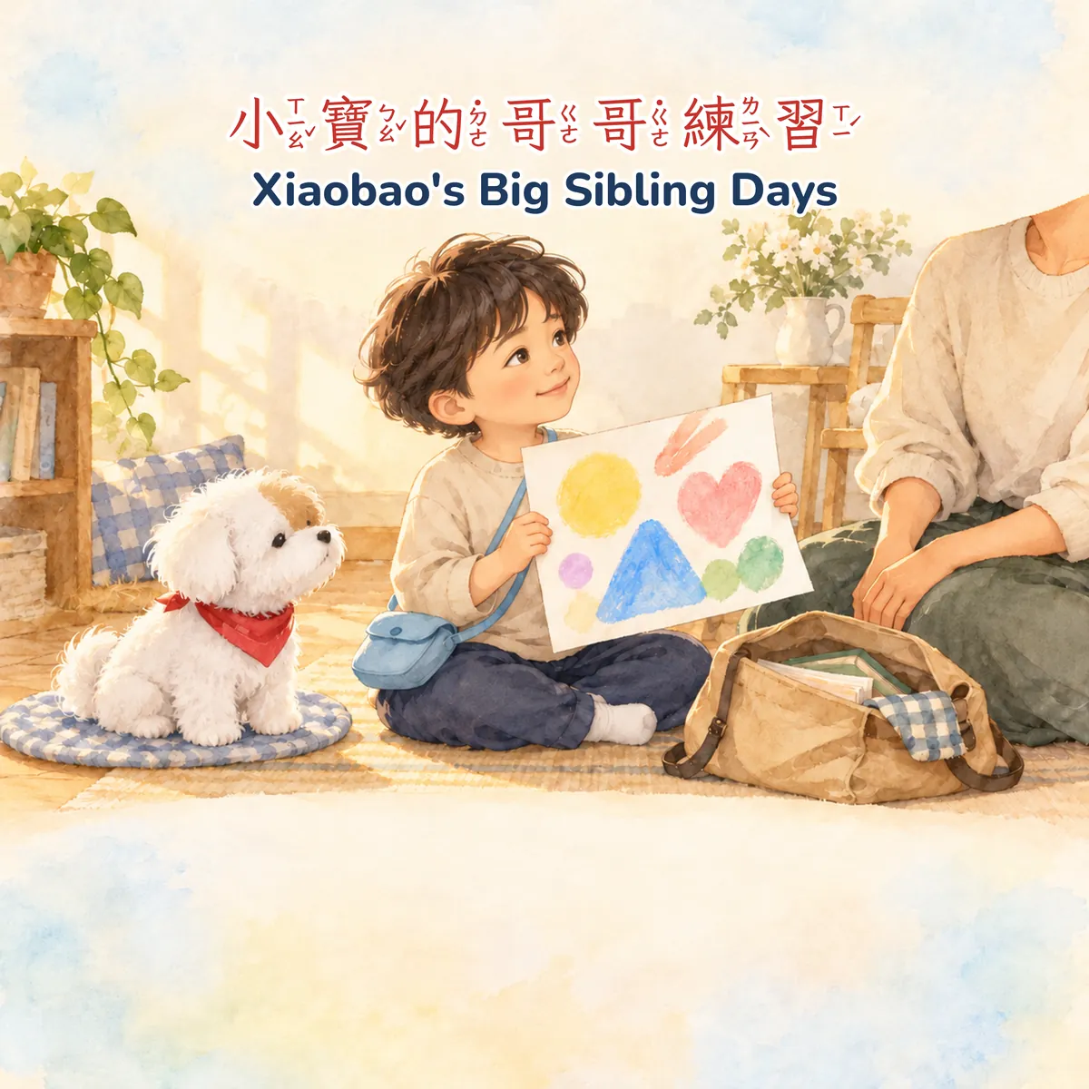 當哥哥姊姊・A 水彩畫冊版・男孩版・封面