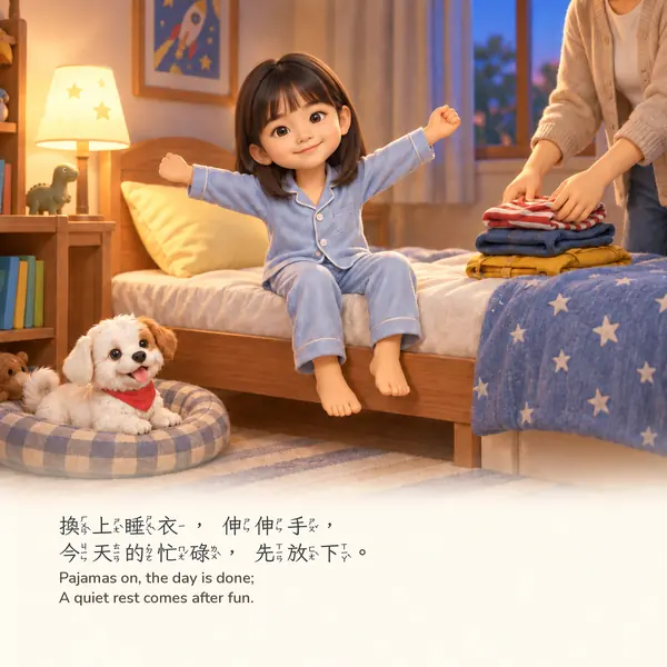 晚安睡前・B 公仔立體版書封