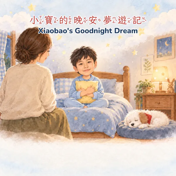 晚安睡前：男孩版・封面（A 水彩畫冊版）