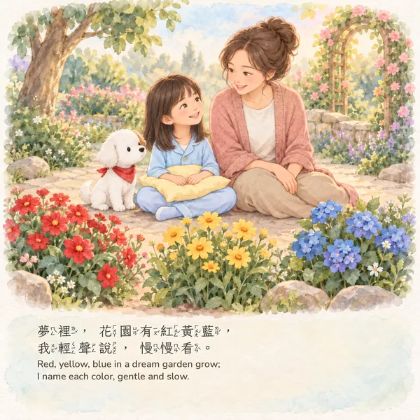 晚安睡前：女孩版・內頁 P19（A 水彩畫冊版）
